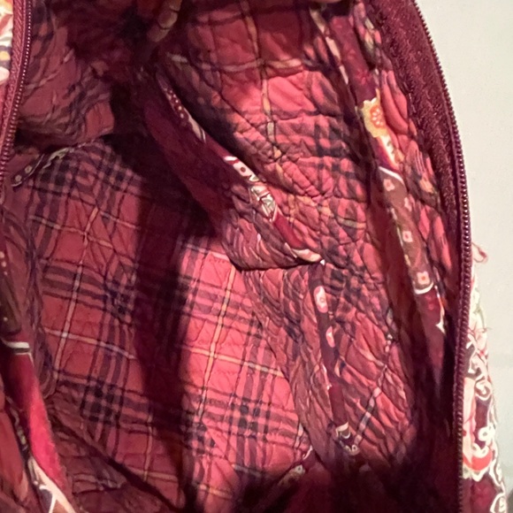 Vera Bradley vintage Piccadilly Plum Paisley Plaid Hobo bag Crossbody Purse - Picture 8 of 13
